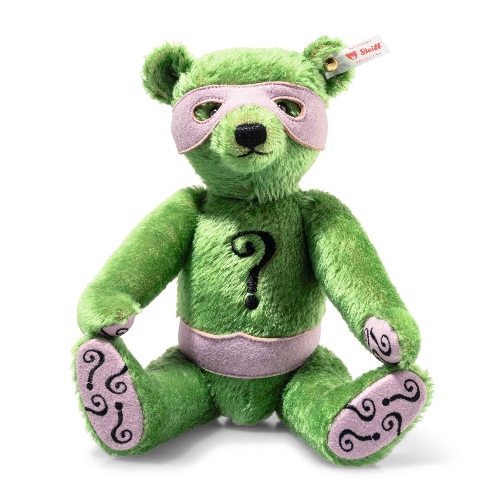Clearance Steiff Batman, The Riddler Teddy bear, 30 cm, khaki