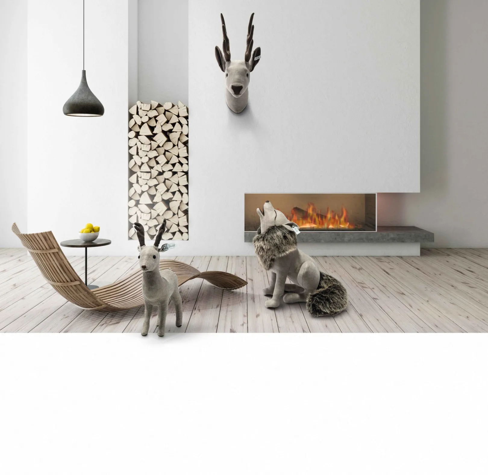 Discount Steiff Best of Selection howling wolf, 38 cm, beige