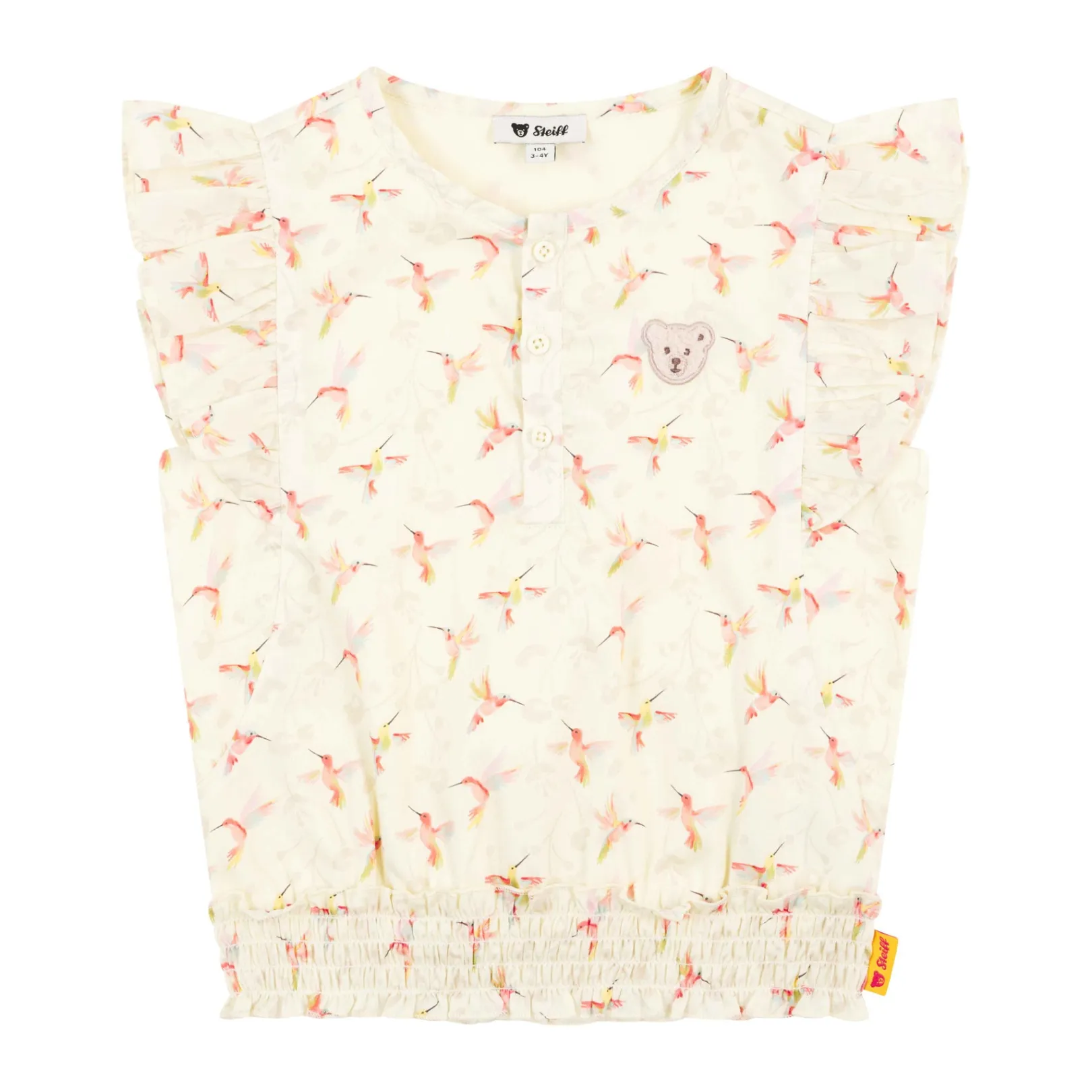 Discount Steiff Blouse shortsleeve, for Girls beige