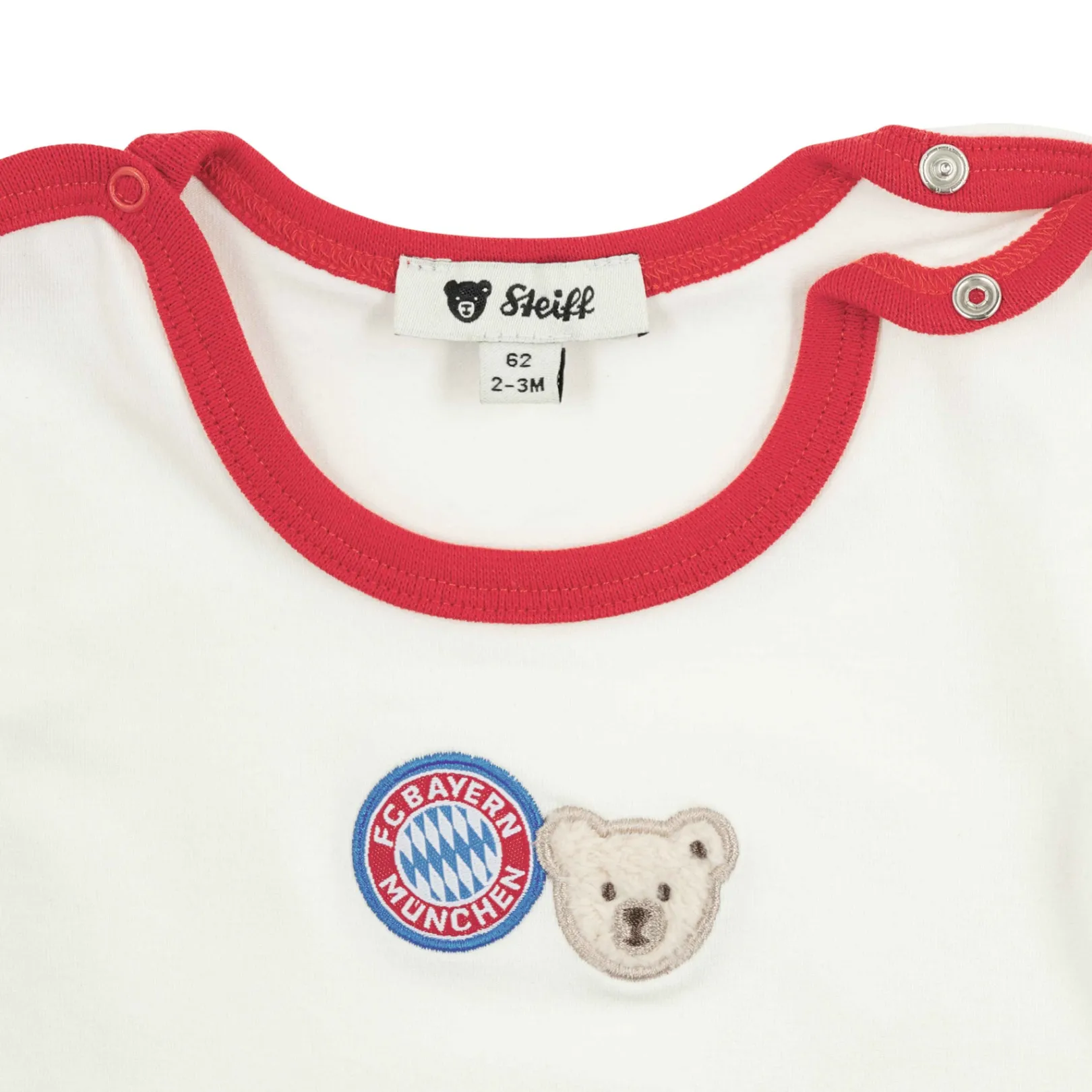 New Steiff Body shortsleeve FC Bayern, white