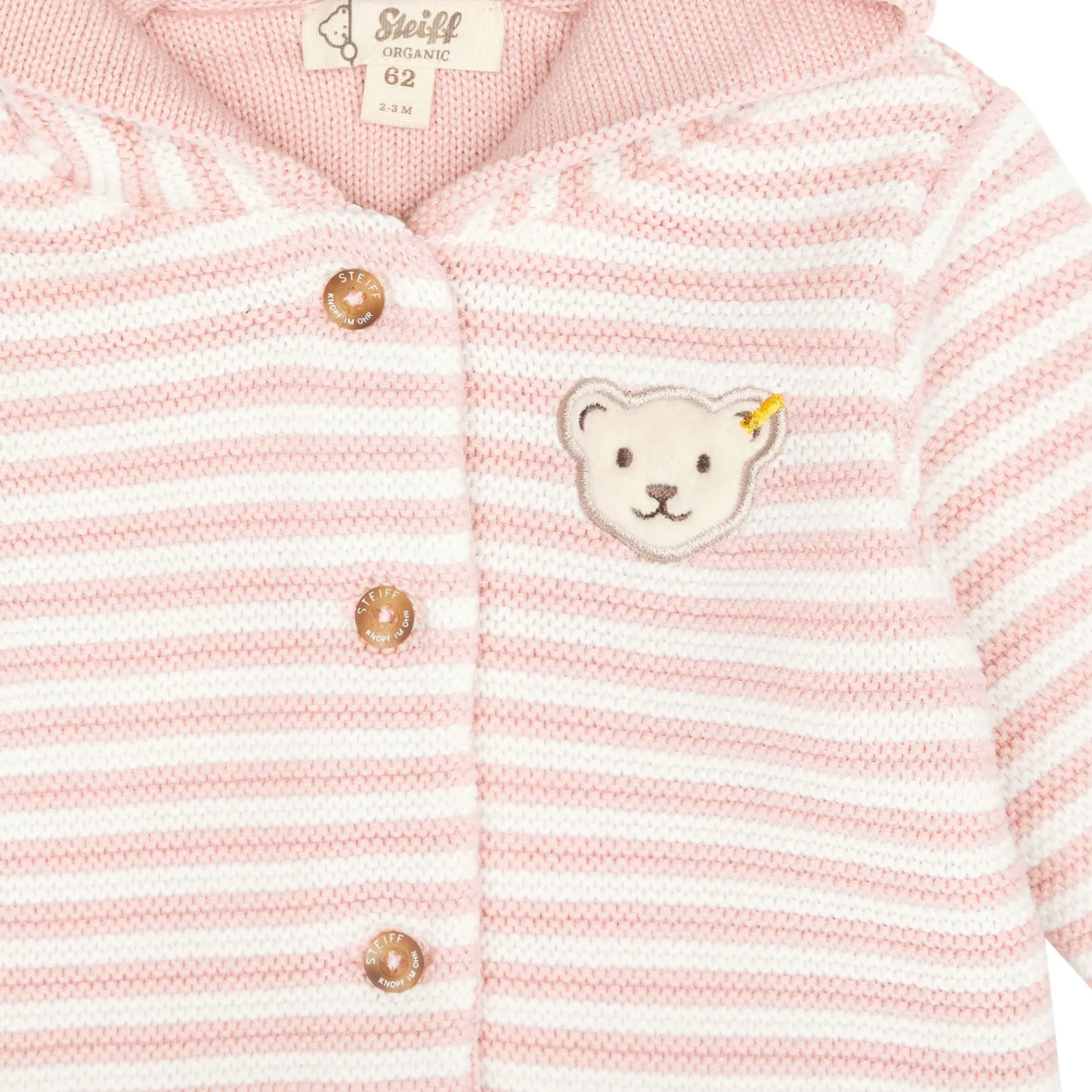 Sale Steiff Cardigan GOTS, pink rose