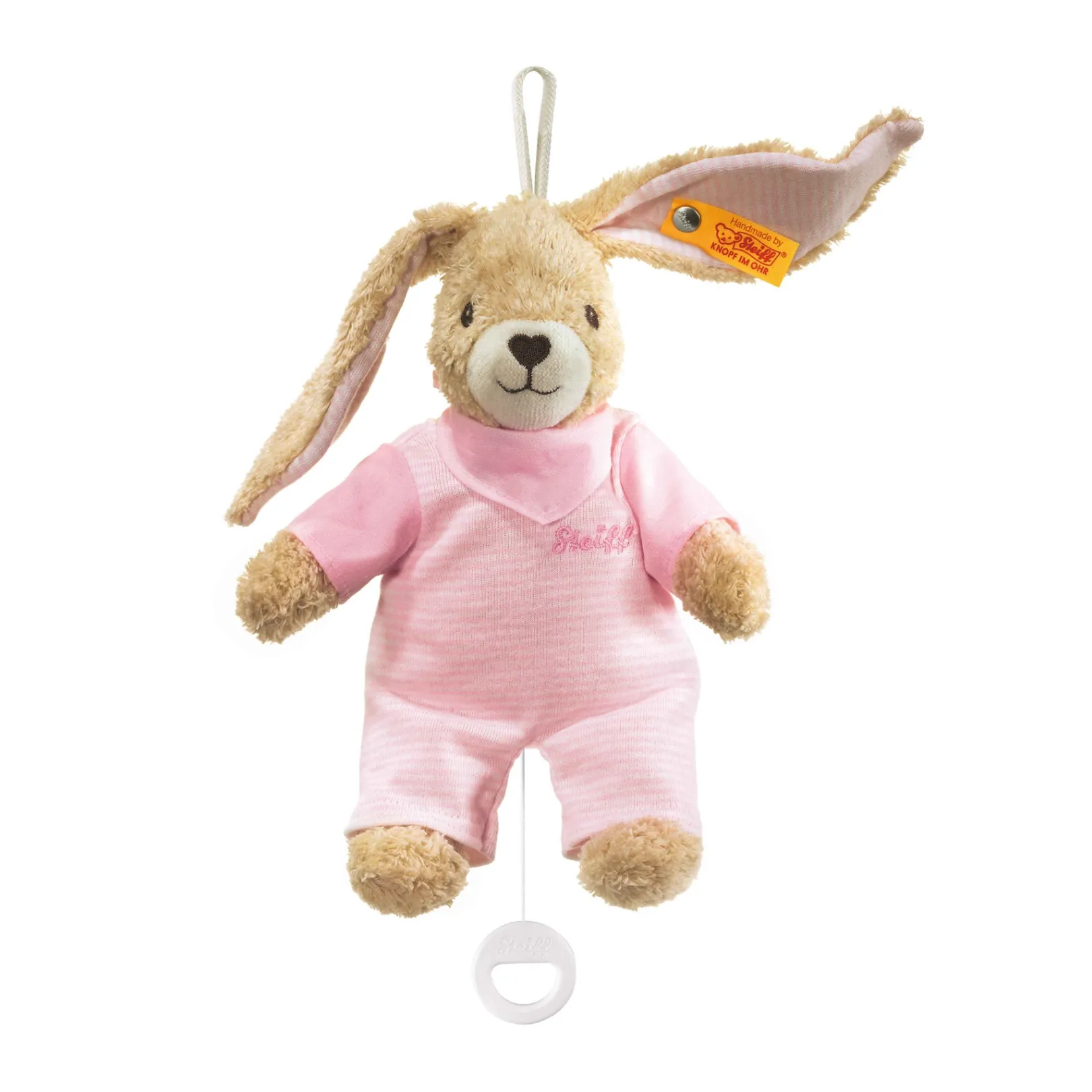 Outlet Steiff Hoppel rabbit music box, 20 cm, pink