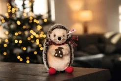 Best Steiff Ivo Christmas hedgehog, 19 cm, dark brown