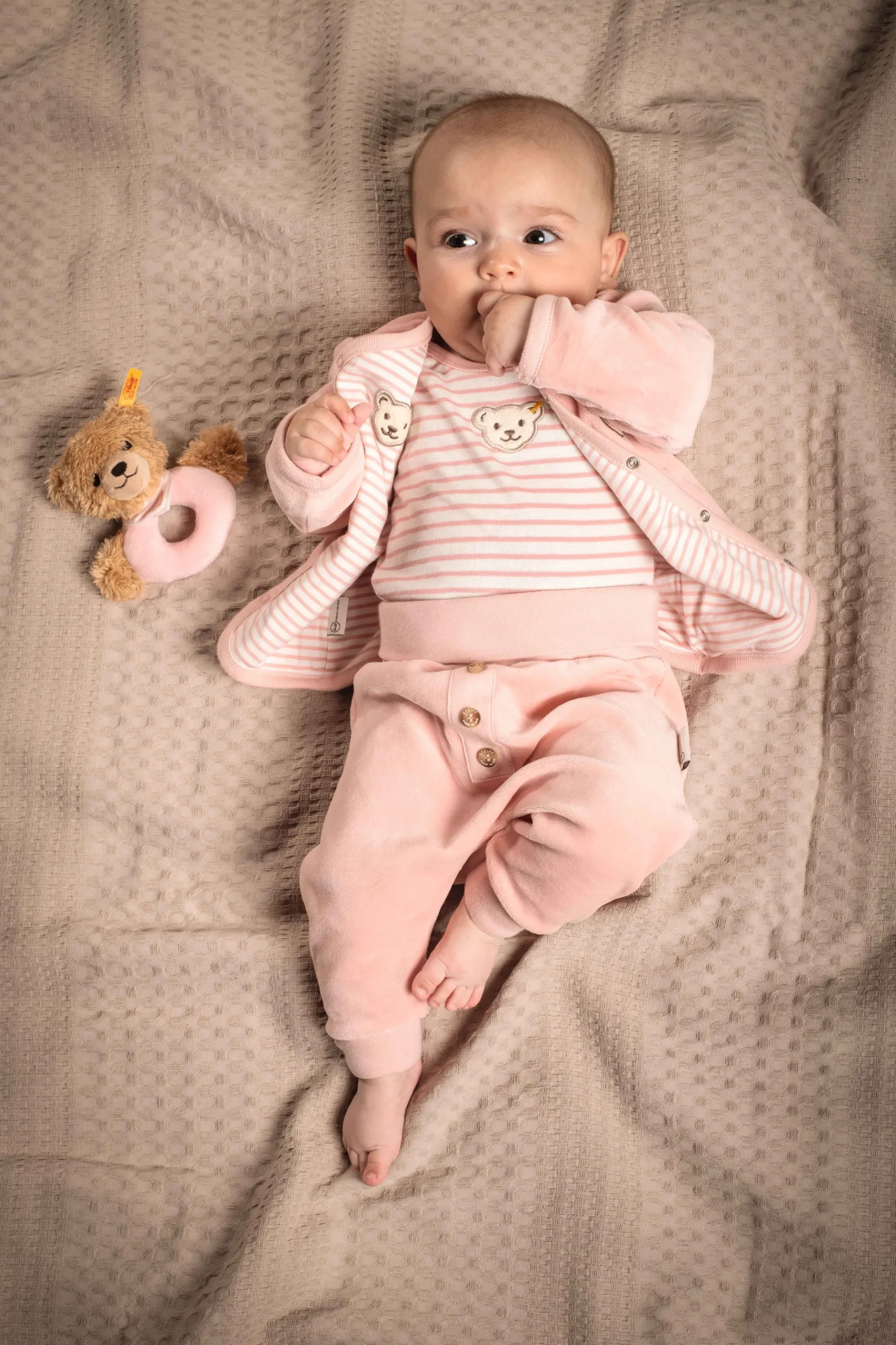 Clearance Steiff Jacket reversible GOTS, pink rose