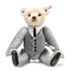 Clearance Steiff James Bond Goldfinger 60th Anniversary musical Teddy bear, 30 cm, light grey
