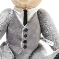 Clearance Steiff James Bond Goldfinger 60th Anniversary musical Teddy bear, 30 cm, light grey