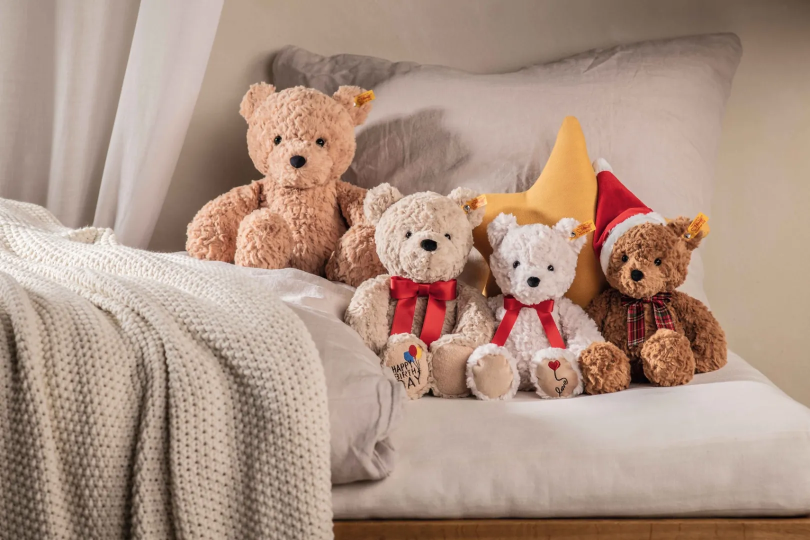 Discount Steiff Jimmy Teddy bear – Happy Birthday, 35 cm, beige