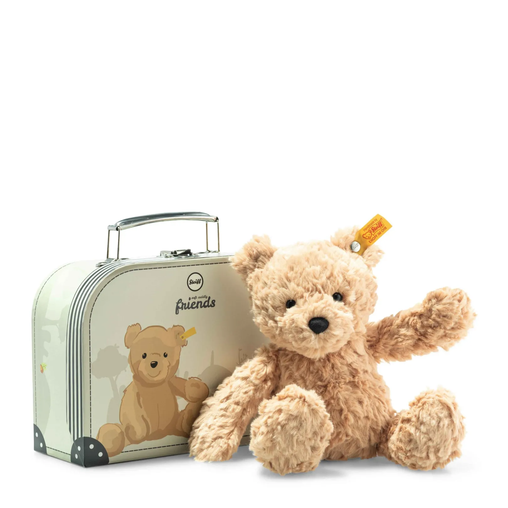 Clearance Steiff Jimmy Teddy bear in suitcase, 25 cm, light brown
