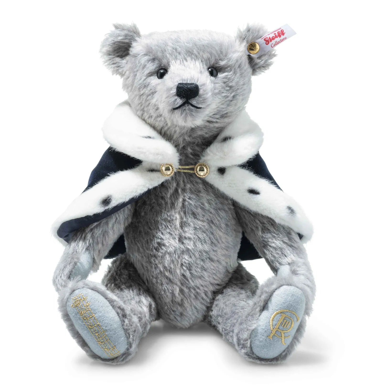Best Steiff King Charles III Long to Reign Over Us, 31 cm, light grey
