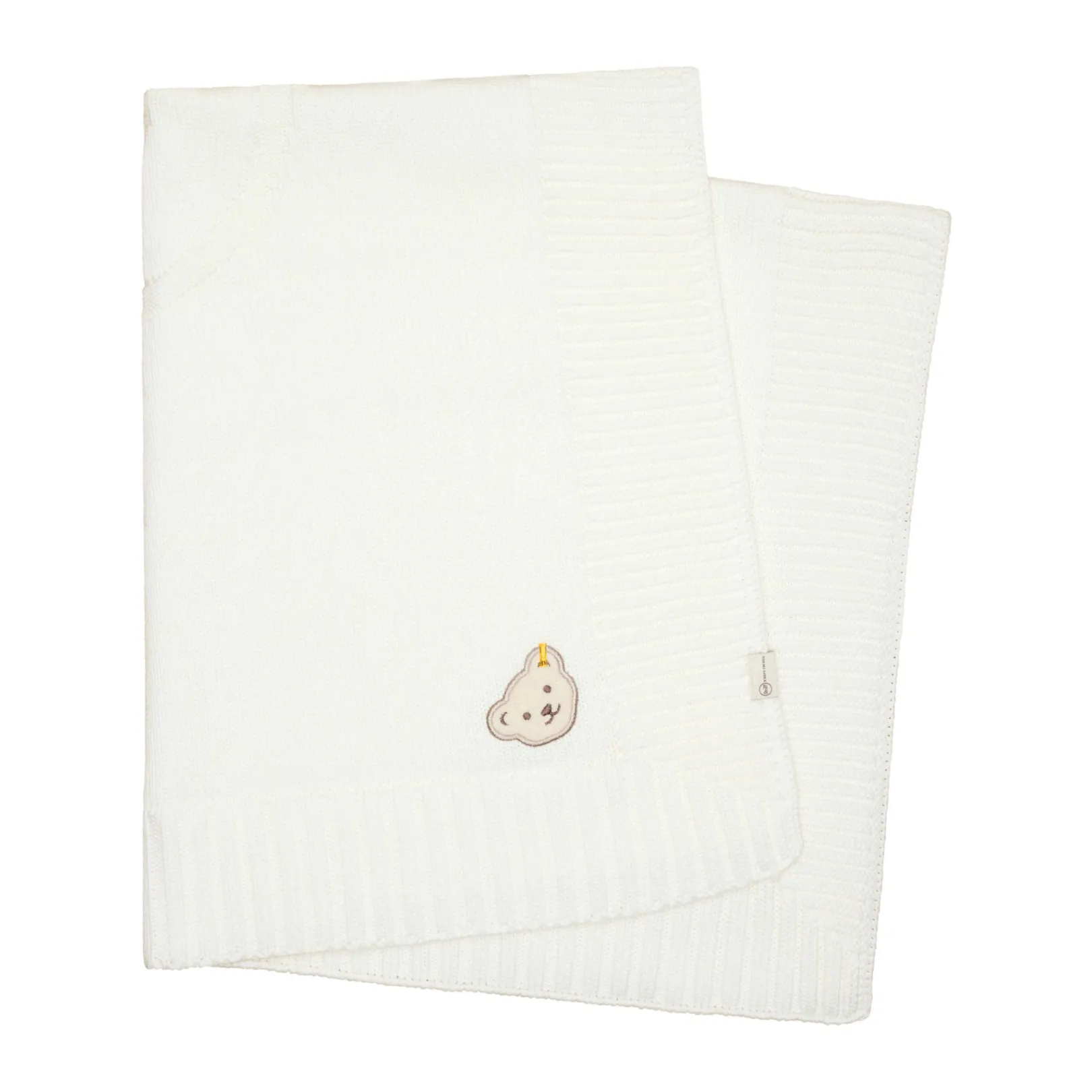 New Steiff Knit Blanket GOTS, white