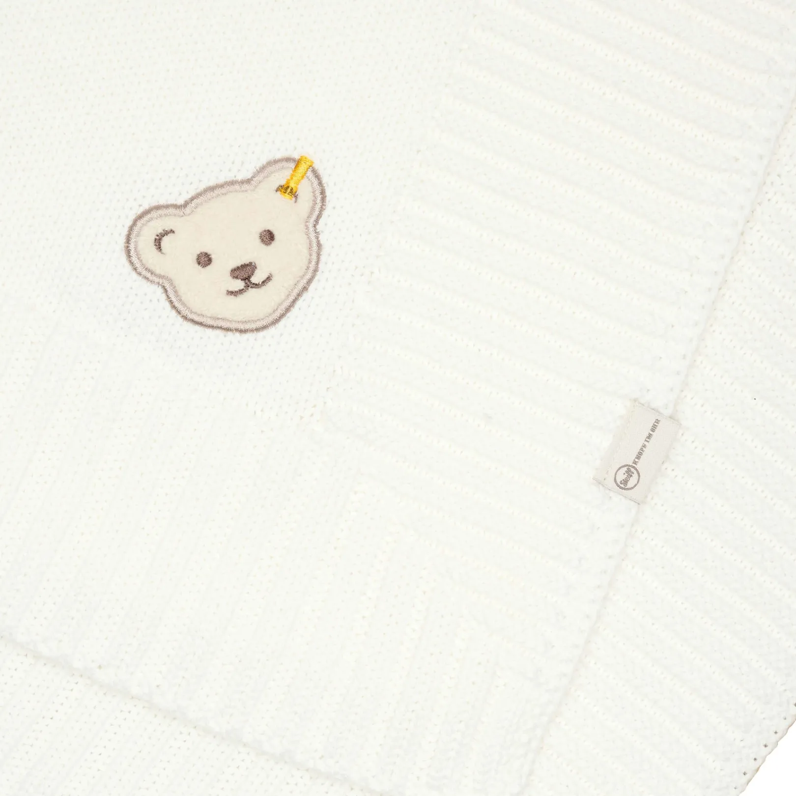 New Steiff Knit Blanket GOTS, white