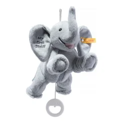 New Steiff My first Ellie elephant music box, 25 cm, light grey