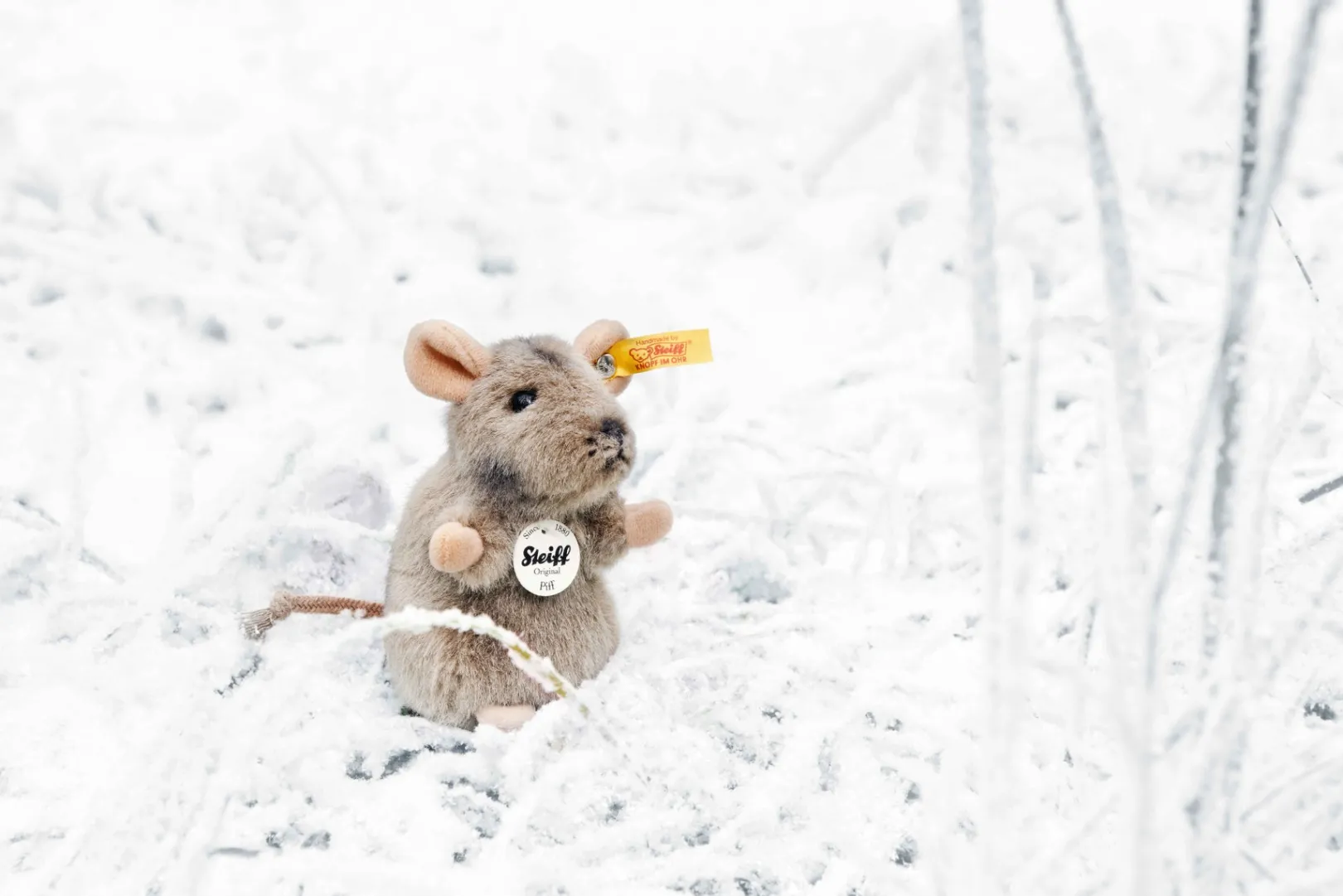 New Steiff Piff mouse, 10 cm, light grey