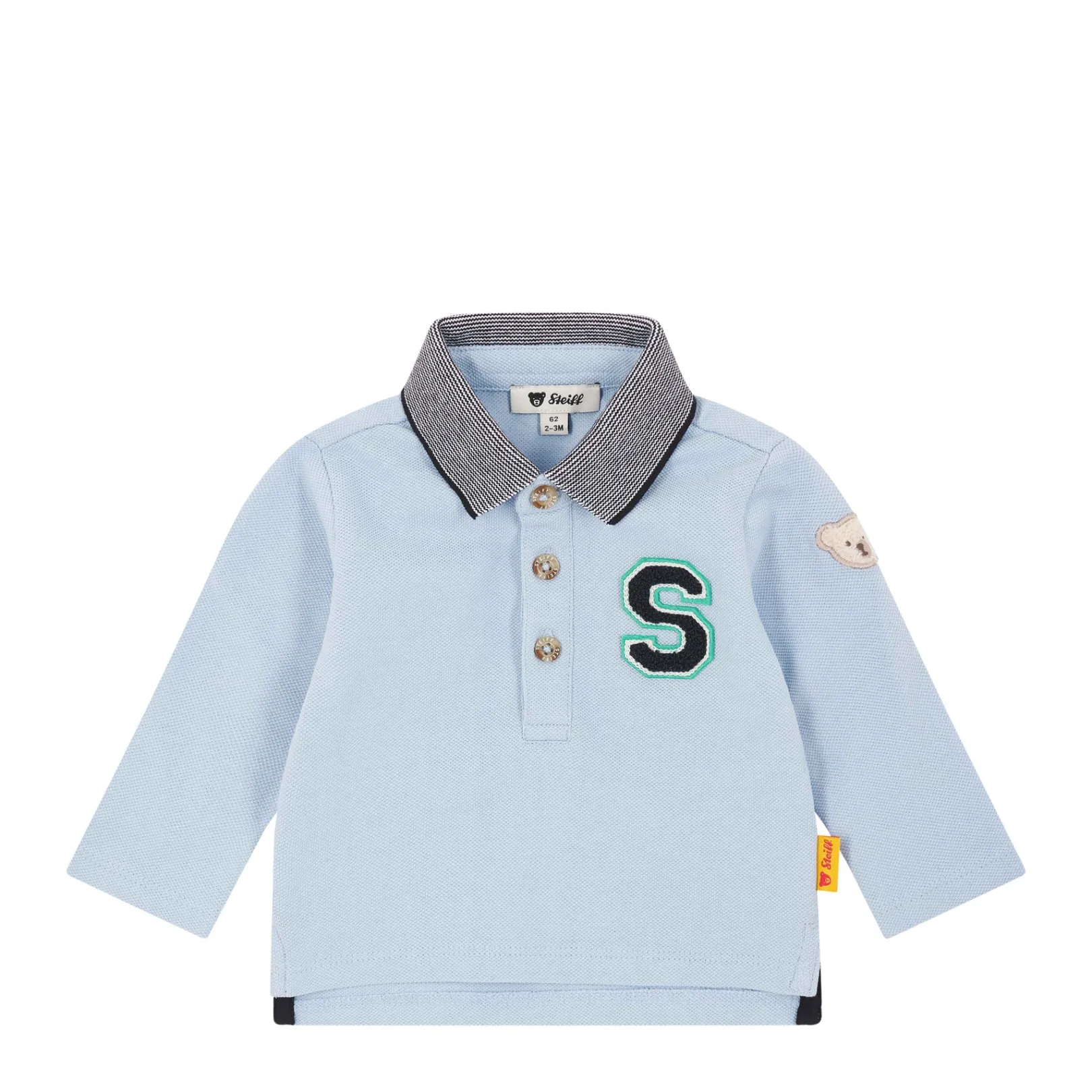 Best Steiff Poloshirt longsleeve, light blue for Boys lightblue