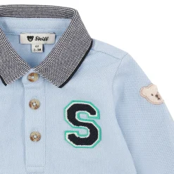 Best Steiff Poloshirt longsleeve, light blue for Boys lightblue
