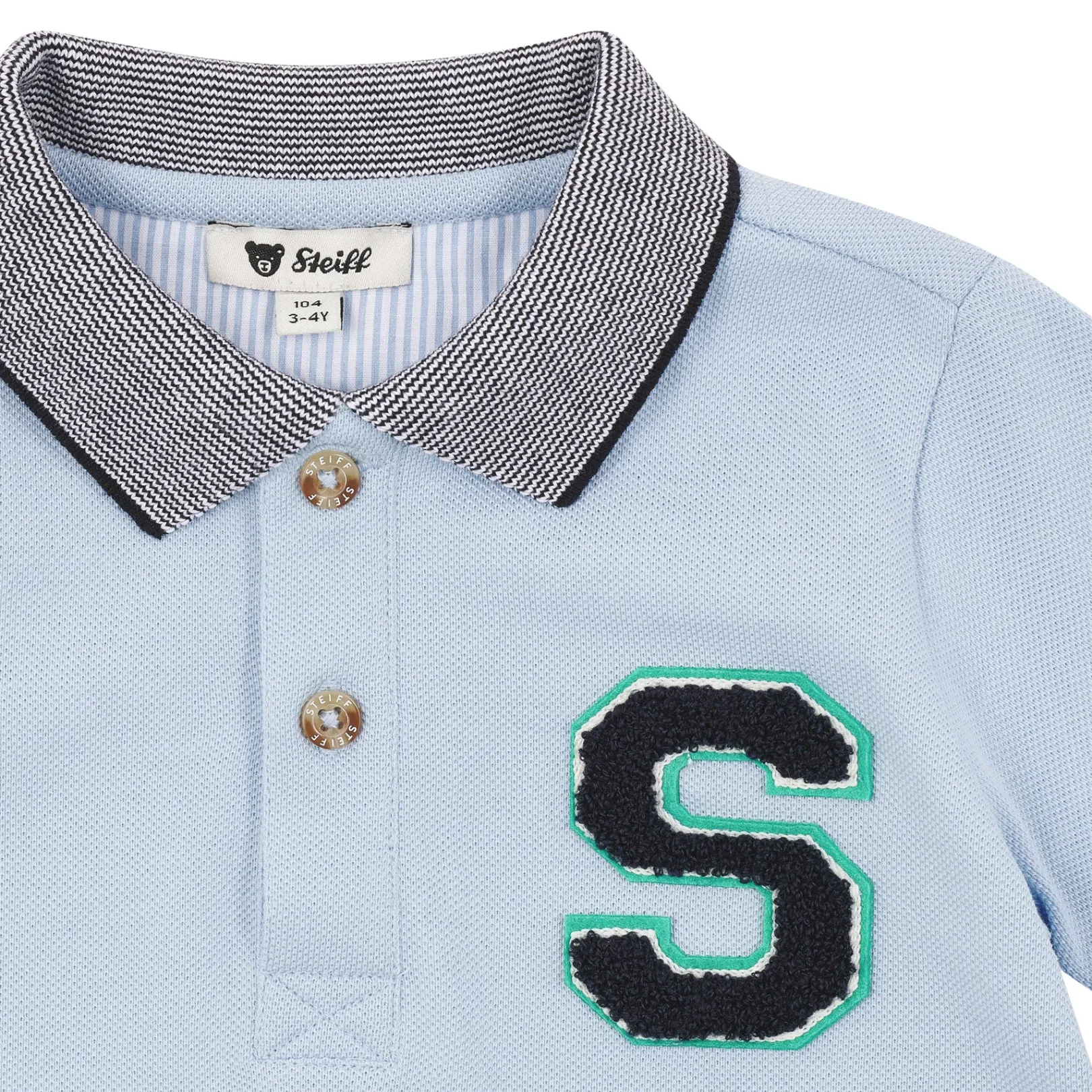 New Steiff Poloshirt shortsleeve, light blue for Boys lightblue