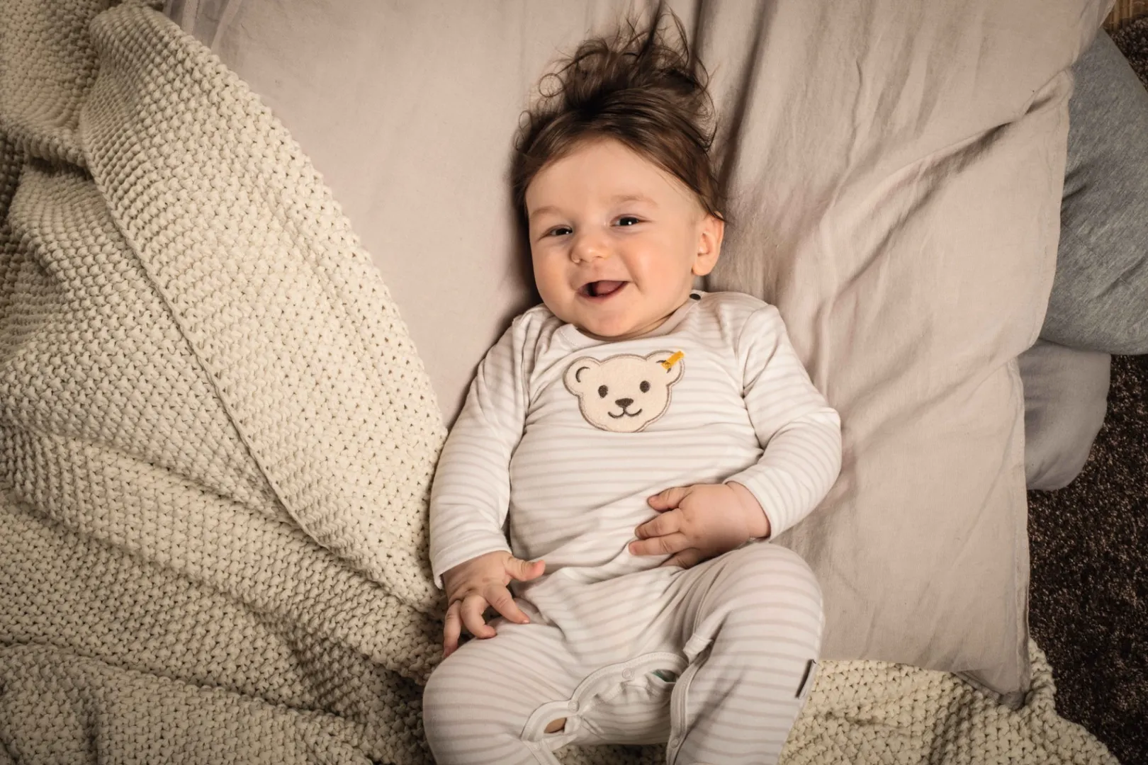 Discount Steiff Romper longsleeve GOTS, beige