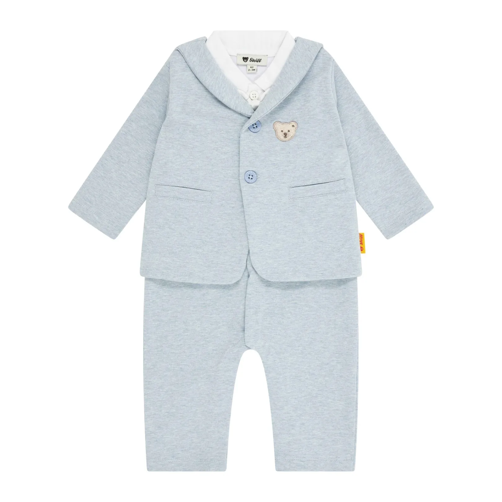 Hot Steiff Romper longsleeve, light blue for Boys lightblue