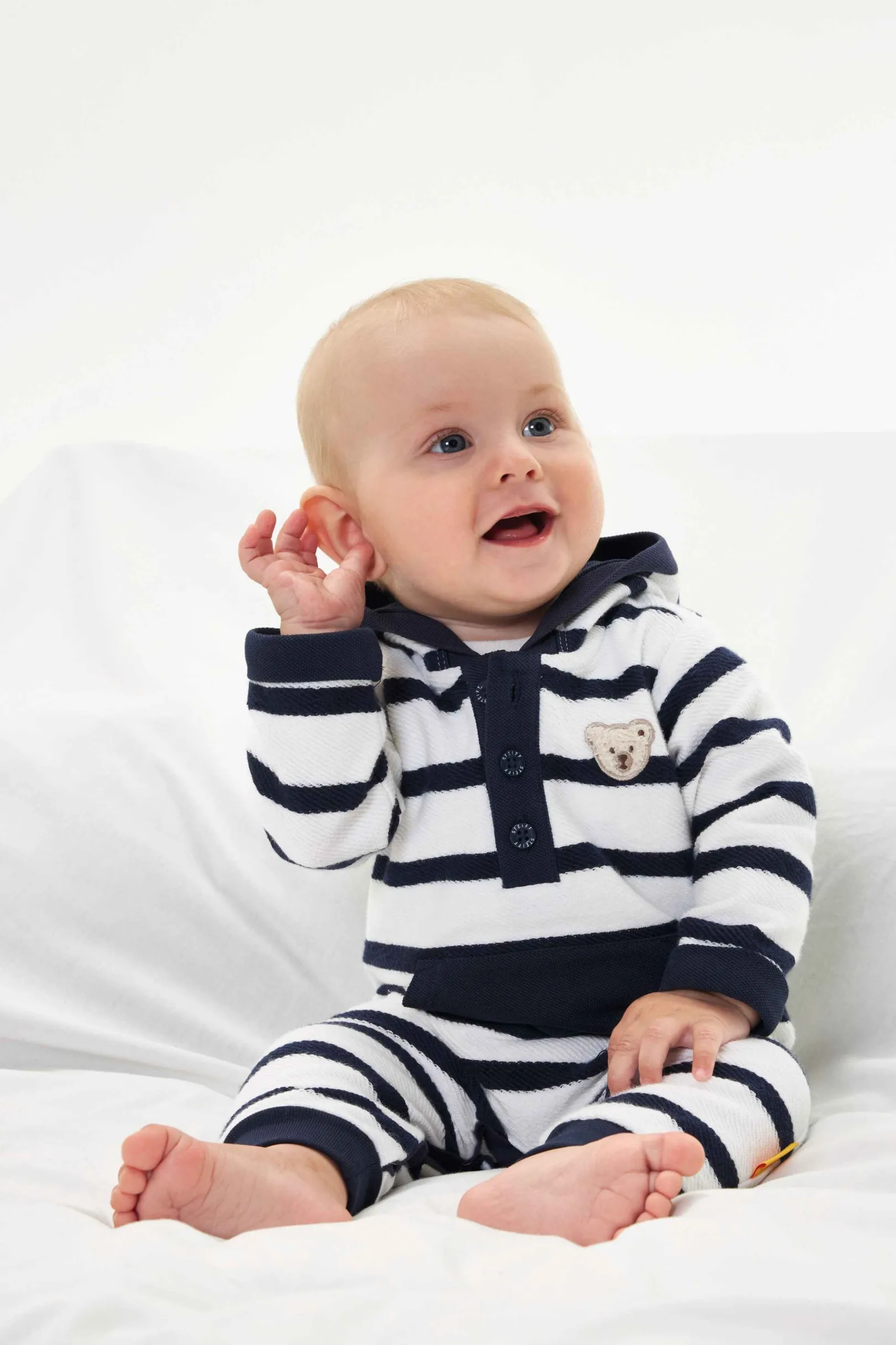 Online Steiff Romper longsleeve, for Boys white