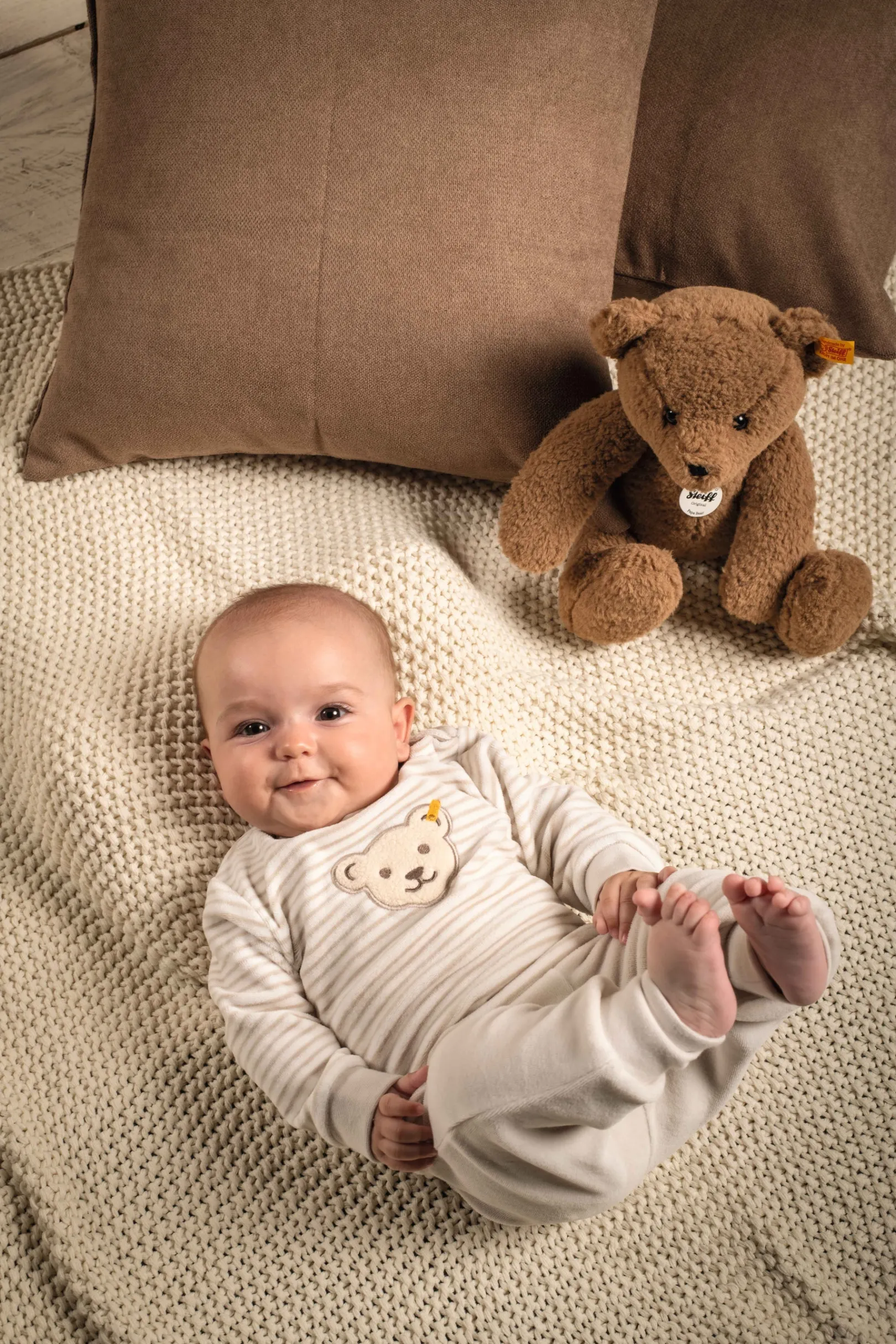 Fashion Steiff Set Pants + Sweatshirt GOTS, beige