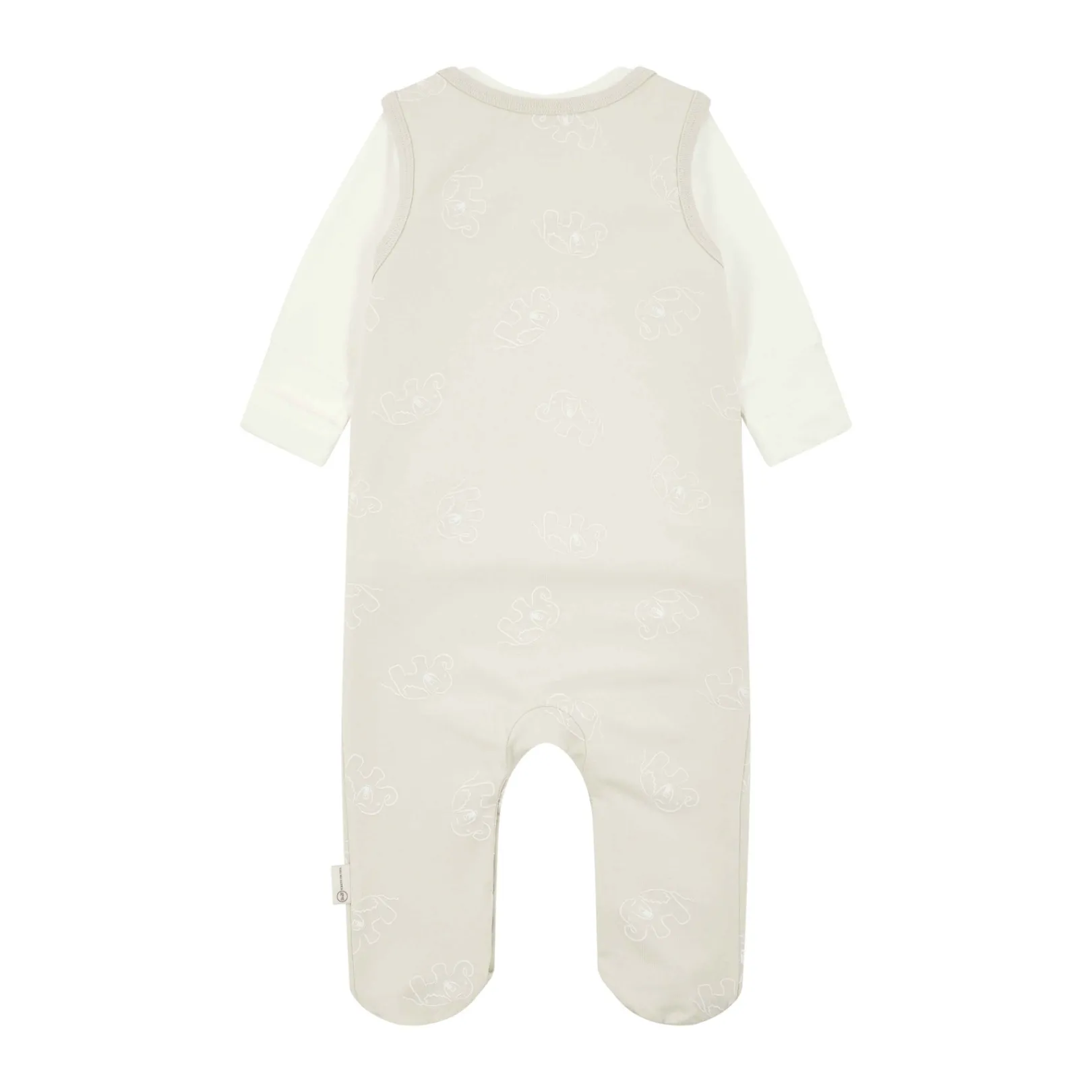 Outlet Steiff Set Romper + T-Shirt longsleeve GOTS, beige