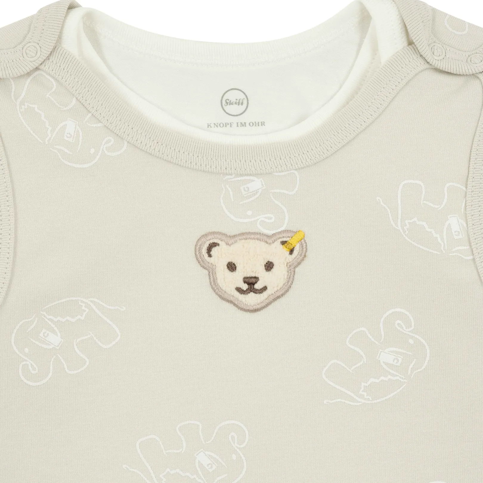 Outlet Steiff Set Romper + T-Shirt longsleeve GOTS, beige