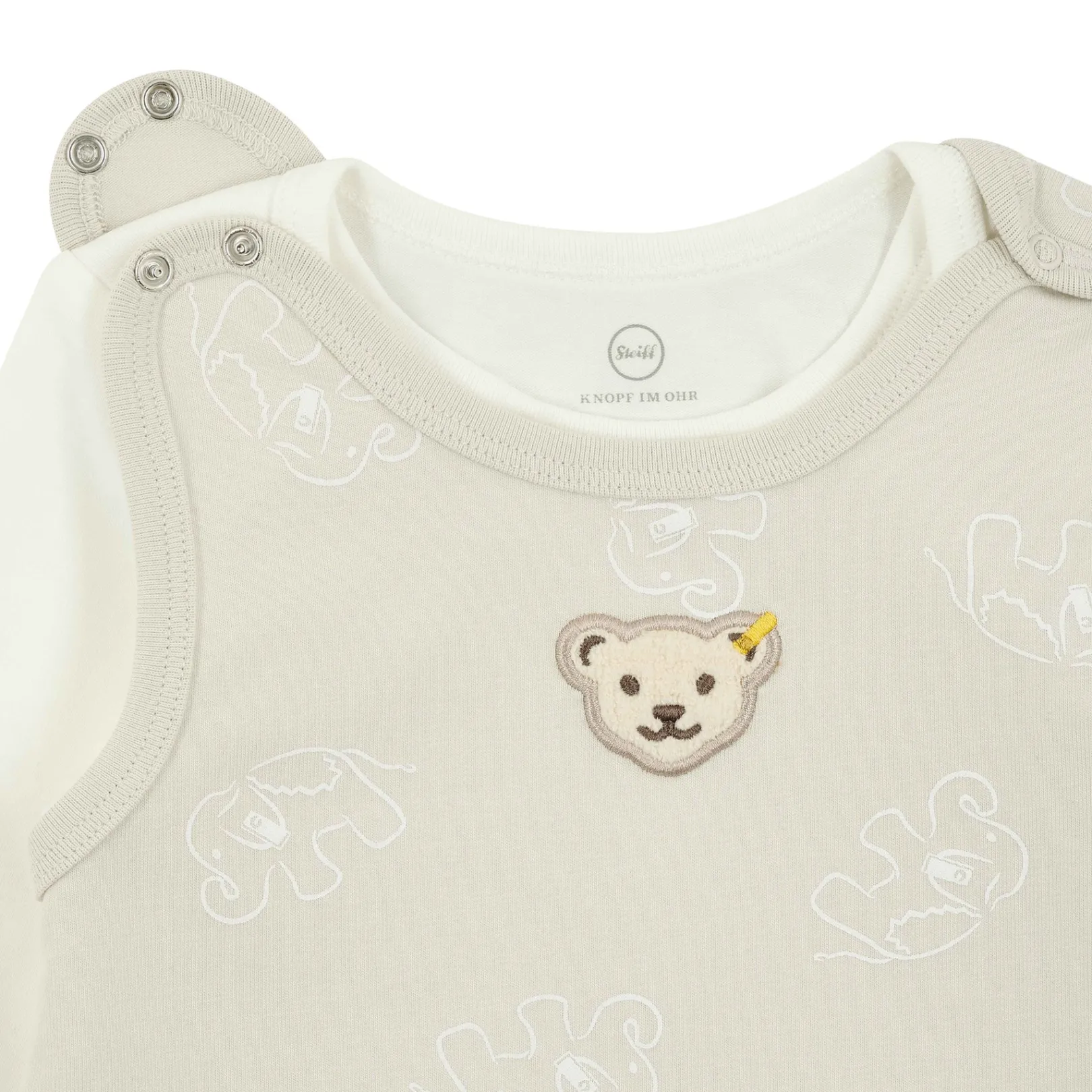 Outlet Steiff Set Romper + T-Shirt longsleeve GOTS, beige