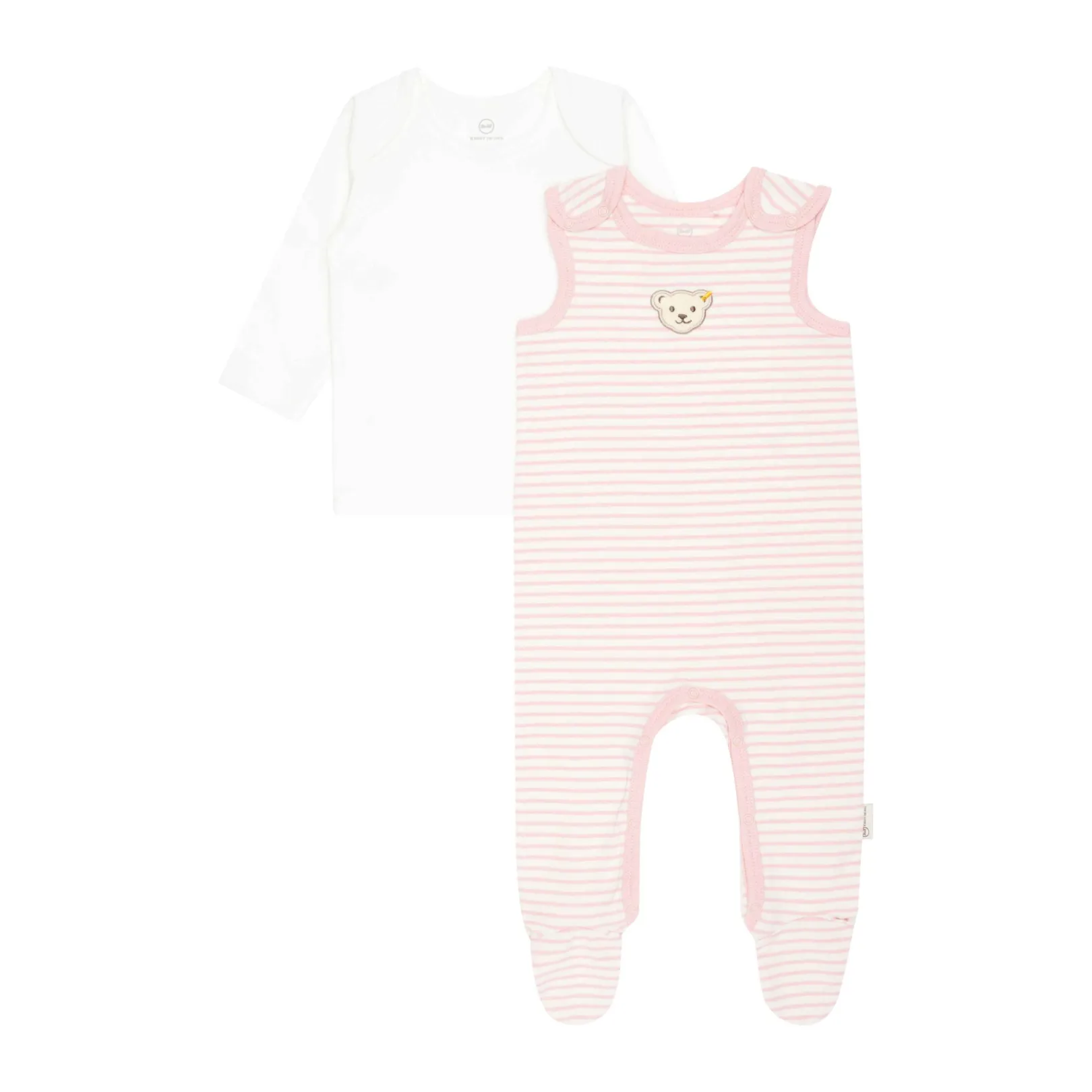 Clearance Steiff Set Romper + T-Shirt longsleeve GOTS, pink rose