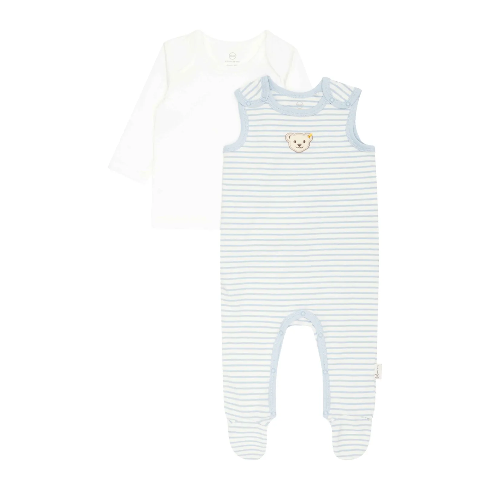 Clearance Steiff Set Romper + T-Shirt longsleeve GOTS, light blue lightblue