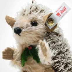 Discount Steiff Sledding hedgehog ornament, 9 cm, dark brown