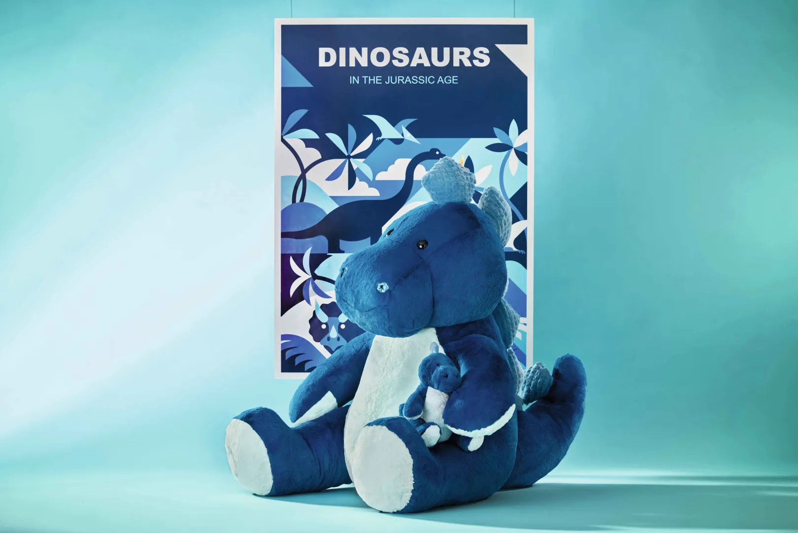 Best Steiff Spott stegosaurus, 80 cm, medium blue