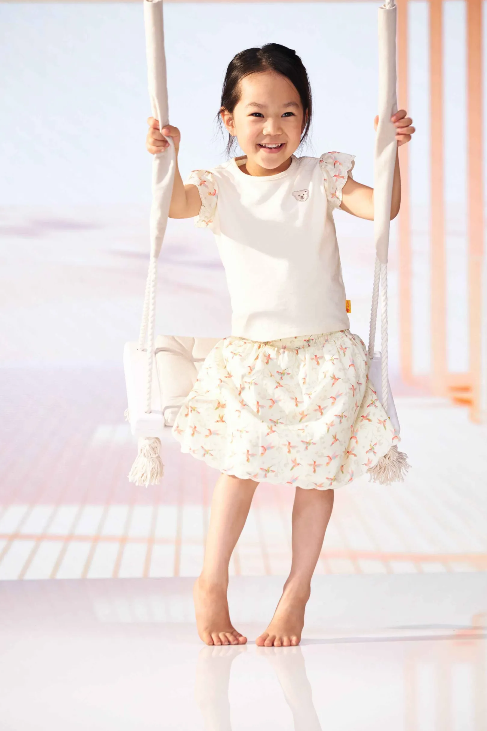 Discount Steiff T-Shirt shortsleeve, for Girls beige